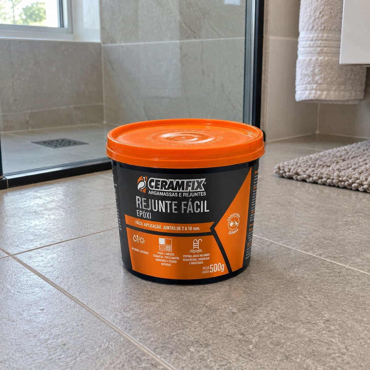Ceramfix Rejunte Fácil Epóxi — cinza, 0,5 kg