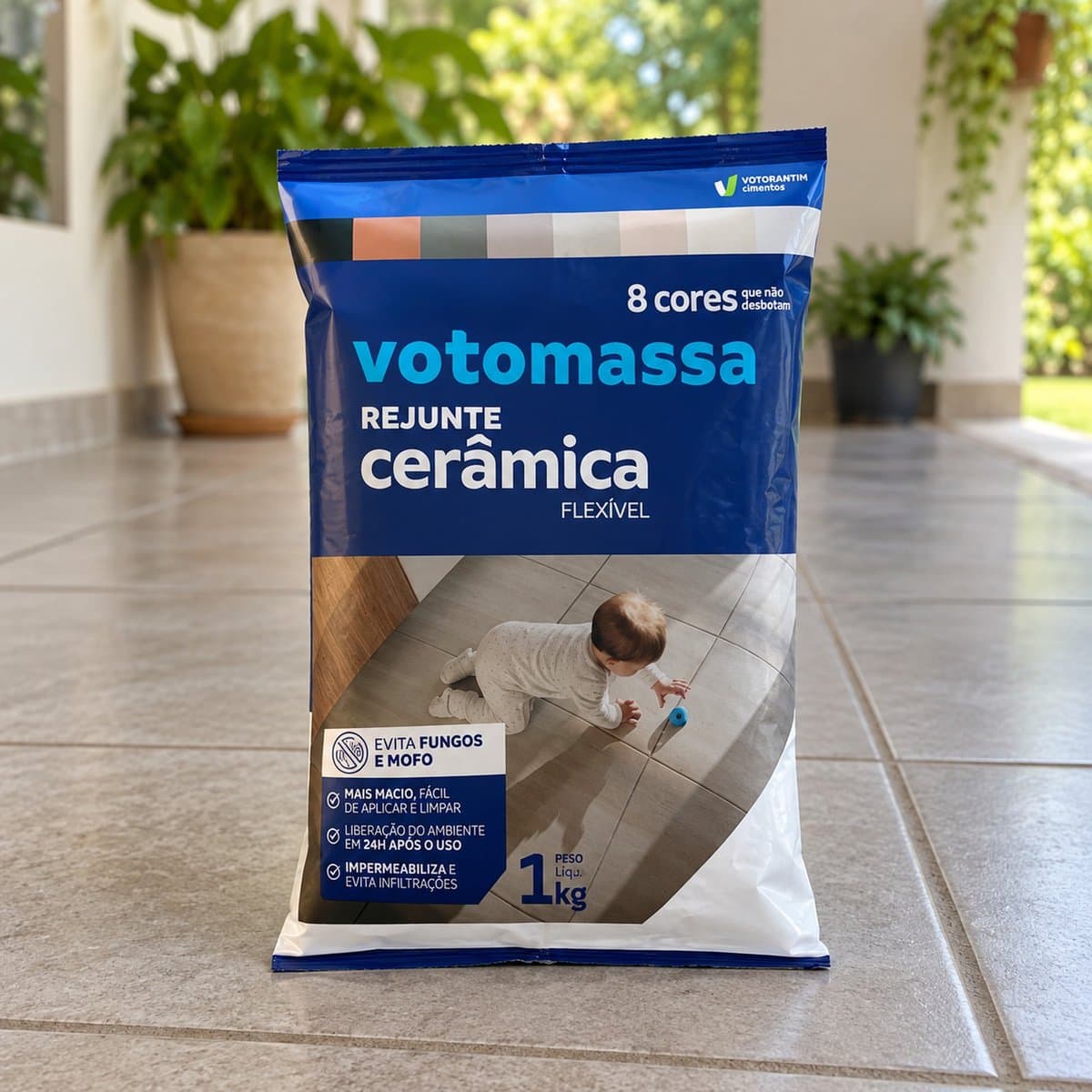 Votomassa Rejunte Cerâmica Flexível — cinza-claro, 1 kg